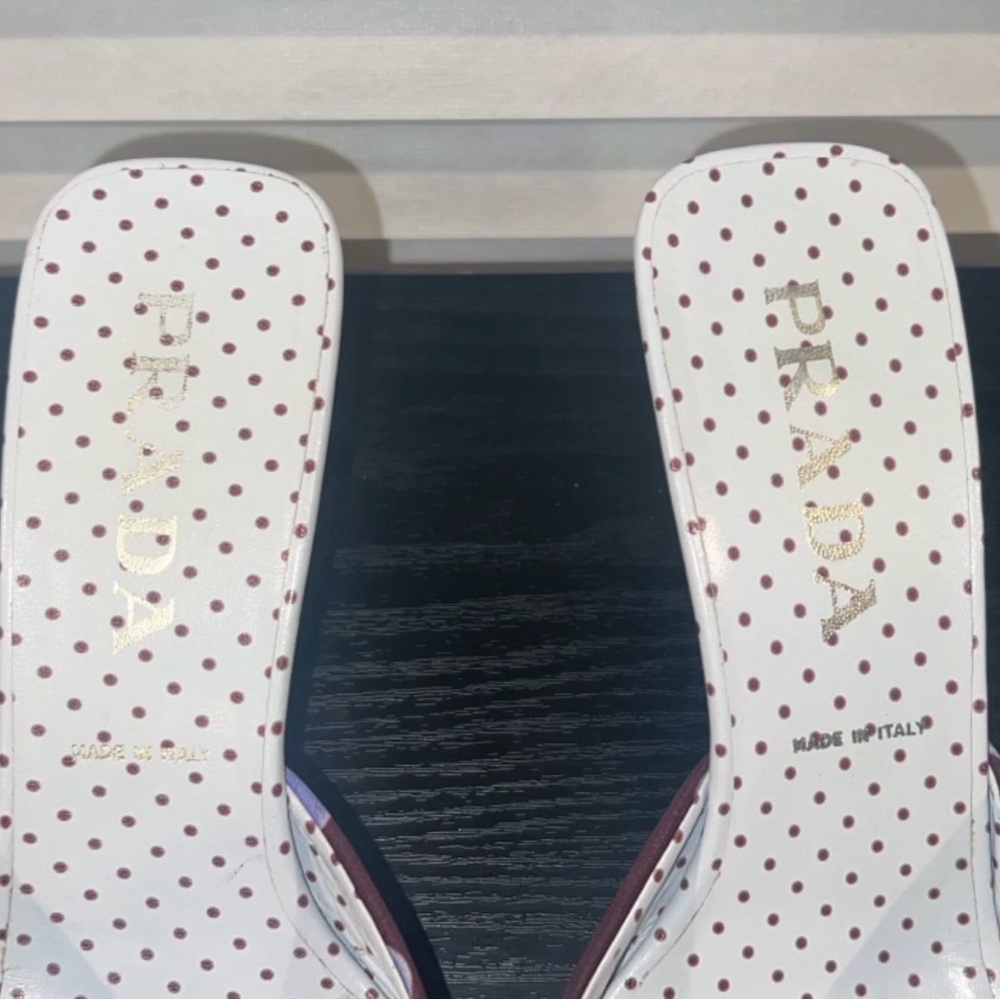 PRADA Spring Y2K Polka Dot Mule Kitten Heels - Picture 5 of 8